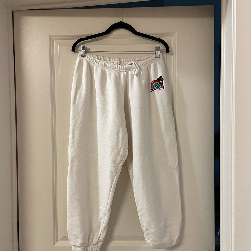 Spiritual Gangster White Rainbow Joggers
